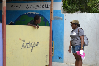 Howard student in Haiti (courtesy of Victoria M. Walker)